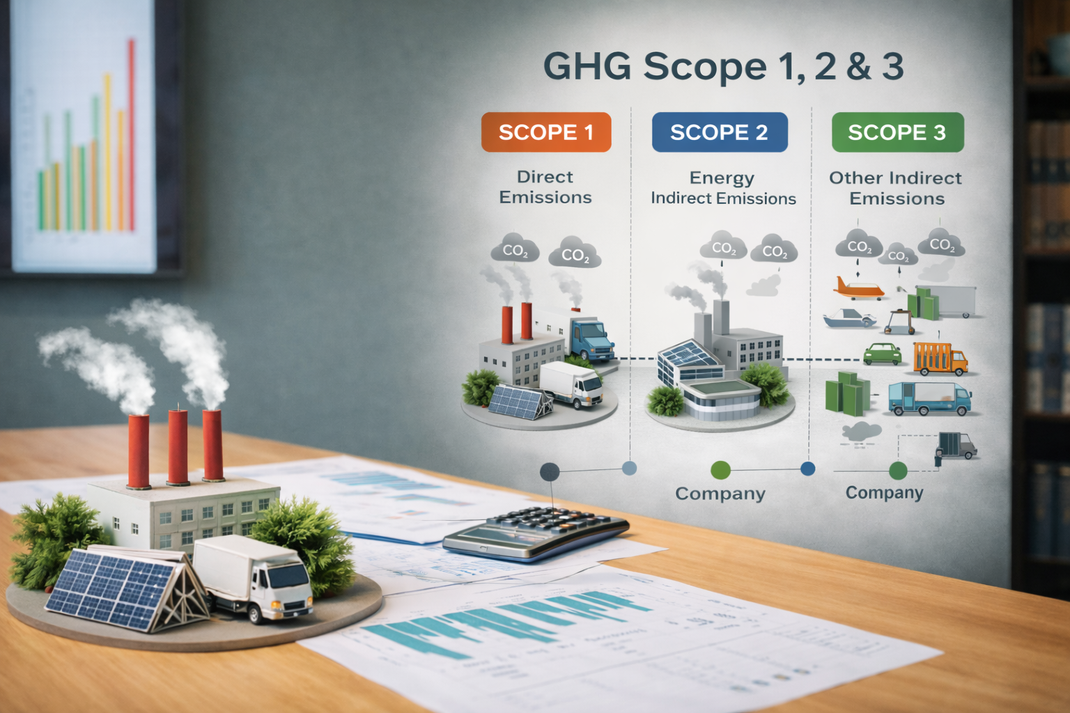 Prikaz obsega emisij toplogrednih plinov